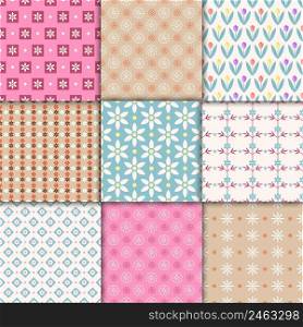 Vector pretty pastel seamless patterns. Endless texture for wallpaper, fill and web