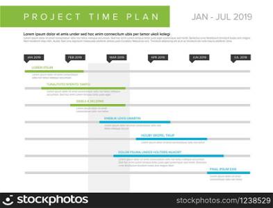 Vector project timeline graph - gantt progress chart of project
