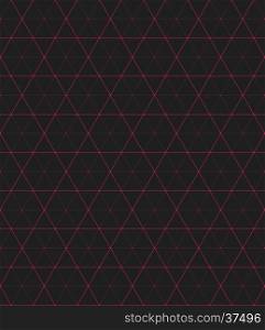 vector purple red color triangles hexagons decorative seamless pattern isolated dark background&#xA;