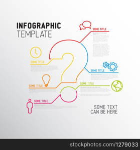 Vector Question Mark Infographic report template made from lines and icons