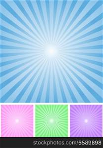 Vector Radial Background in four color sets