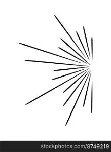 vector radial stripes as action effect, motion burst or dynamic speed symbols. radial stripe elements isolated on white background