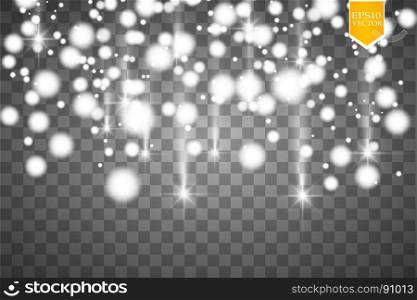 Vector rain comets isolated on transparent background. Lights. Magic concept. Vector white glitter wave abstract illustration. White star dust trail sparkling particles isolated. Vector. Vector rain comets isolated on transparent background. Lights. Magic concept. Vector white glitter wave abstract illustration. White star dust trail sparkling particles isolated.