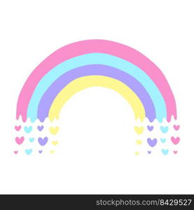 Vector rainbow unicorn Rain in the heart For the screen on the shirt to give to the girl.