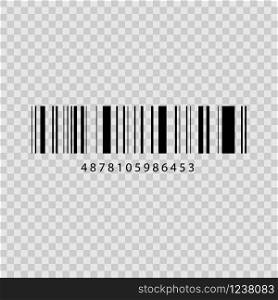 Vector realistic barcode code icon on background