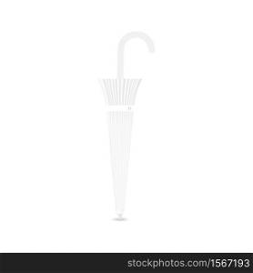 vector realistic image of a closed white umbrella