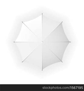 vector realistic image of a white umbrella in top view