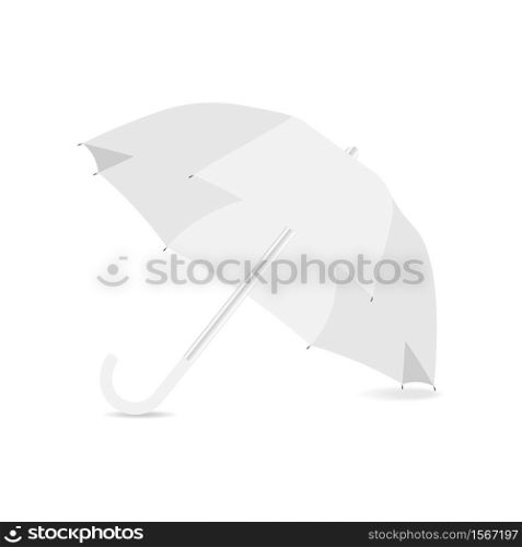 vector realistic image of an open white umbrella