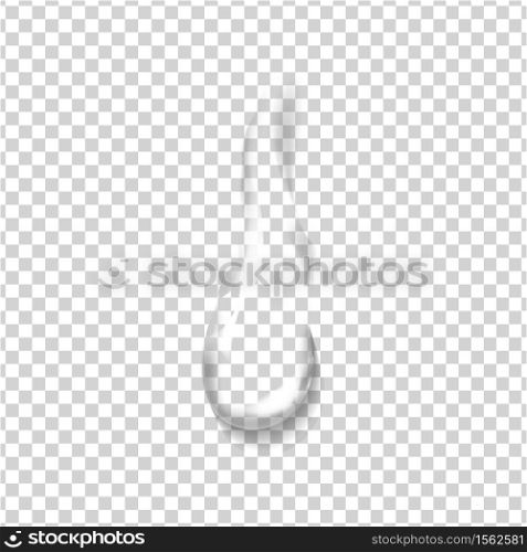 Vector realistic isolated water droplet for template decoration and covering on the transparent background.