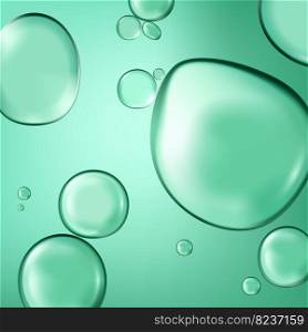 Vector Realistic Macro Beauty and Cosmetics Clear Gel or Foam Bubbles Element 3D Illustration for Poster, Book Cover or Advertisement Background.