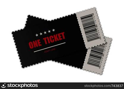 Vector realistic ticket, designed for one person. Cinema or theater or concert ticket