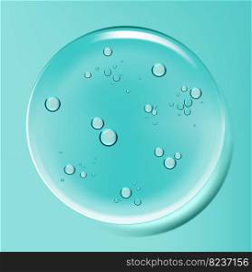 Vector Realistic Water Drops or Beauty and Cosmetics Clear Gel Element 3D Illustration in Pink for Poster, Book Cover or Advertisement Background.