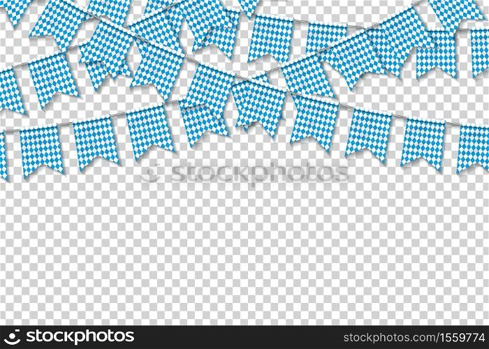 Vector realsitic isolated party flag of Oktoberfest festival for template decoration and invitation covering on the transparent background.