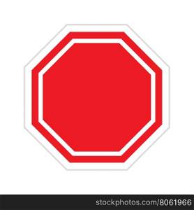 Vector red blank stop sign. Vector red blank stop sign on white background