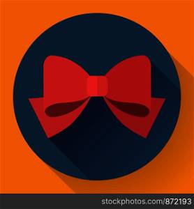 Vector red bow icon. Flat designed style.. Vector red bow icon. Flat designed style