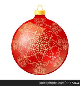 Vector red Christmas decoration made from ???????? shapes. Original design element. Decorative color illustration for print.