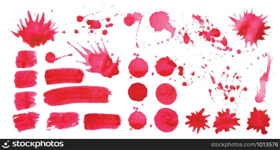 Vector red juice spots on white background.. Vector red juice spots on white background