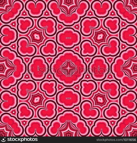 vector red pink colors azulejos style for textile ceramics and wrapping paper psychedelic hypnotic abstract decoration seamless pattern. abstract textile ceramics seamless pattern