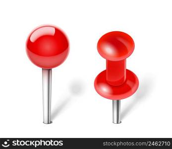 Vector Red Push pin for note paper
