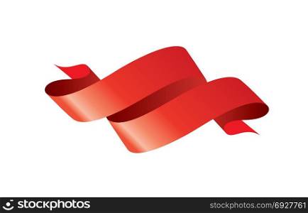 vector red ribbon. Vector red ribbon. Design element. Illustration of flag