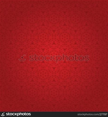 vector red seamless background with snowflakes