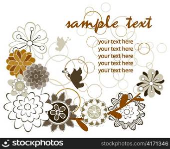 vector retro background with floral