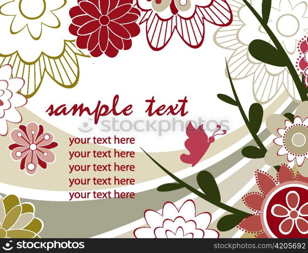 vector retro background with floral