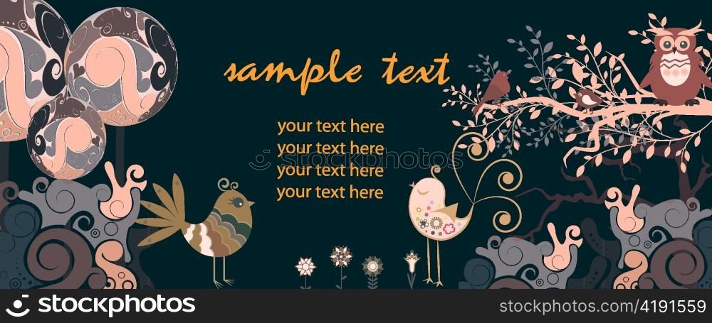 vector retro banner with floral