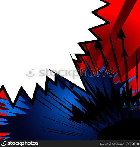 Vector retro comic book background with part of a big blank speech bubble, pop art backdrop.