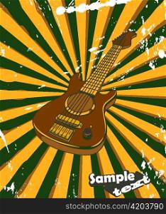 vector retro concert poster with guitar