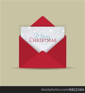 Vector Retro Envelope. Vector retro Christmas envelope with place for text