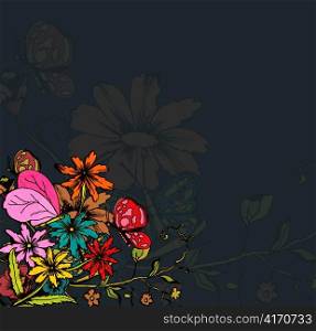 vector retro floral background