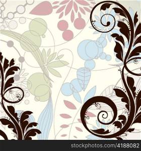vector retro floral background