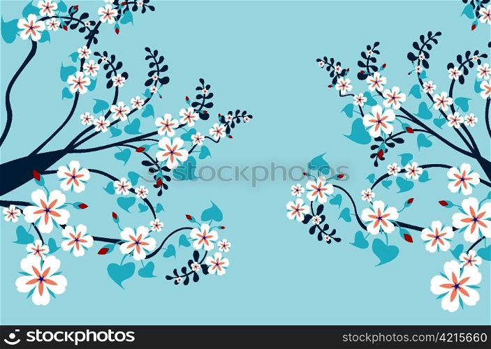vector retro floral illustration