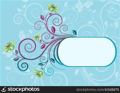 vector retro frame with floral
