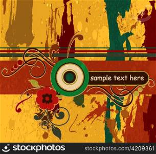 vector retro grunge background with circles