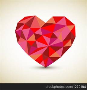 Vector retro heart made from color triangles