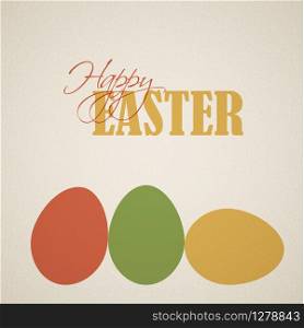 Vector retro Paper card / poster with colorful easter eggs
