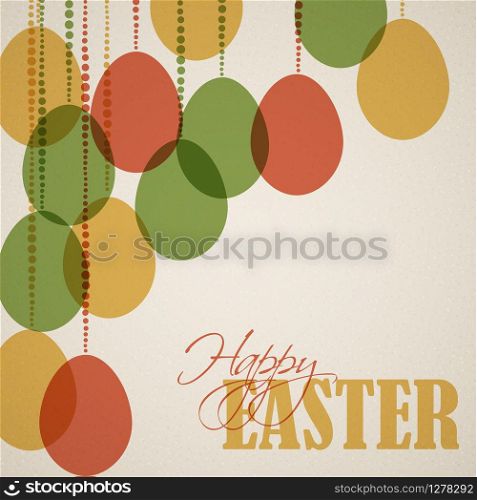 Vector retro Paper card / poster with striped easter eggs