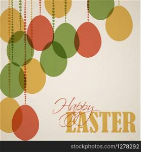 Vector retro Paper card / poster with striped easter eggs