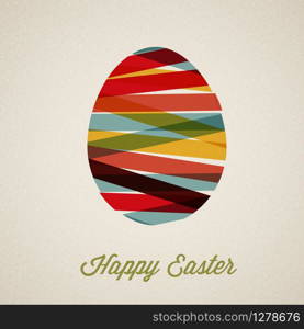 Vector retro Paper card / poster with striped easter eggs