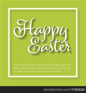Vector retro Paper card / poster with white lettering Happy Easter