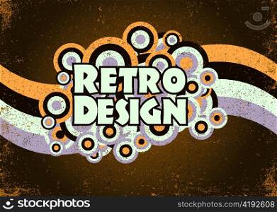 vector retro poster with circles