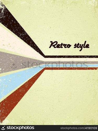 vector retro poster with wave