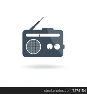 vector retro radio icon with flare on a white background