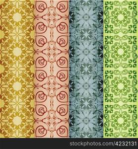 vector retro seamless patterns, oriental style, can be used as backgrounds, patterns, wrapping paper
