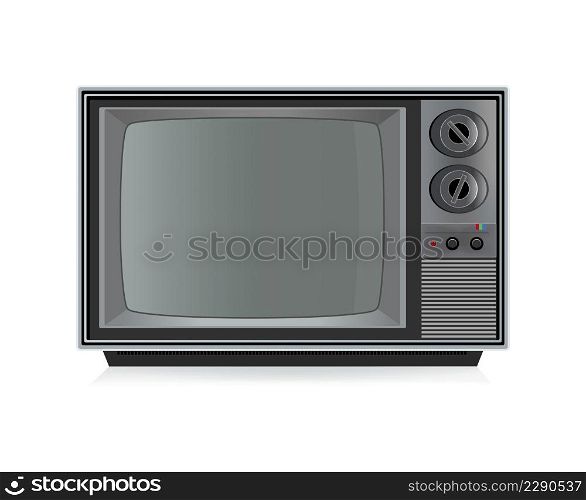 Vector retro television mock up isolated on white background