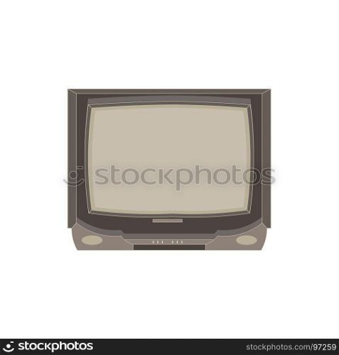 Vector retro tv flat icon isolated. Vintage television front view illustration. Electric display design