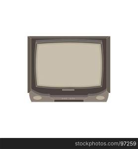 Vector retro tv flat icon isolated. Vintage television front view illustration. Electric display design