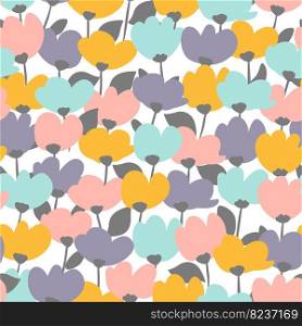 Vector Retro Vintage Japanese Style Abstract Floral Seamless Surface Pattern for Products, Fabric or Wrapping Paper Prints.